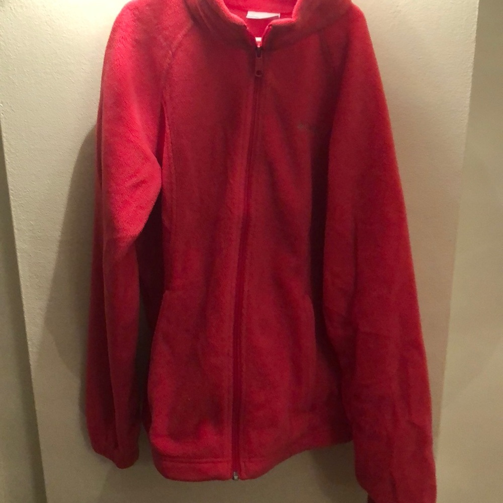 Columbia Pink Fuzzy Women’s Zip Up Jacket